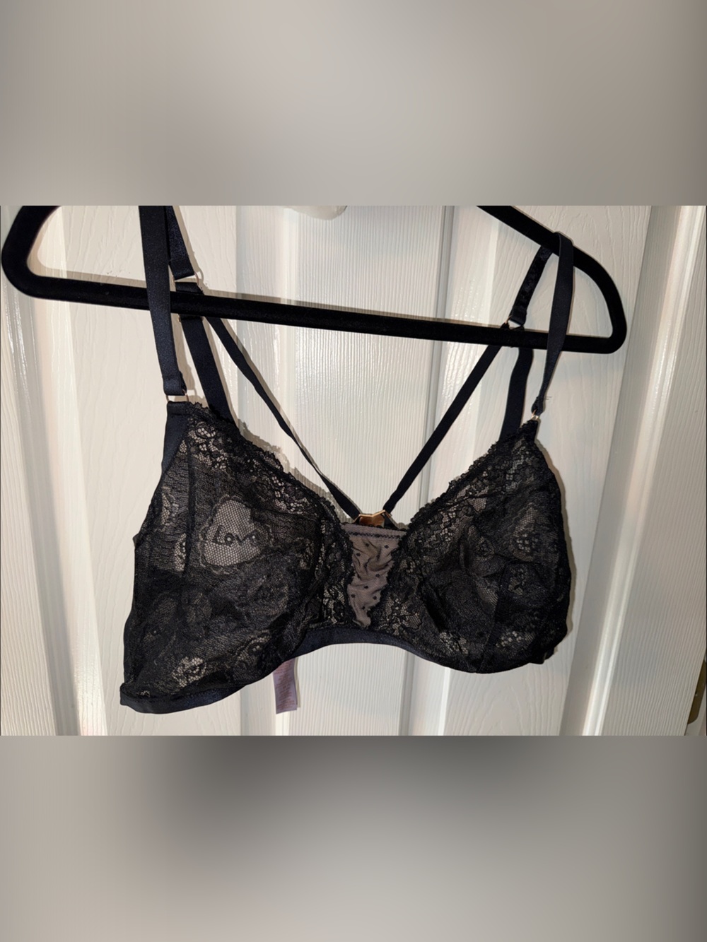Savage X Fenty Black Lace Bralette with Strappy Detail